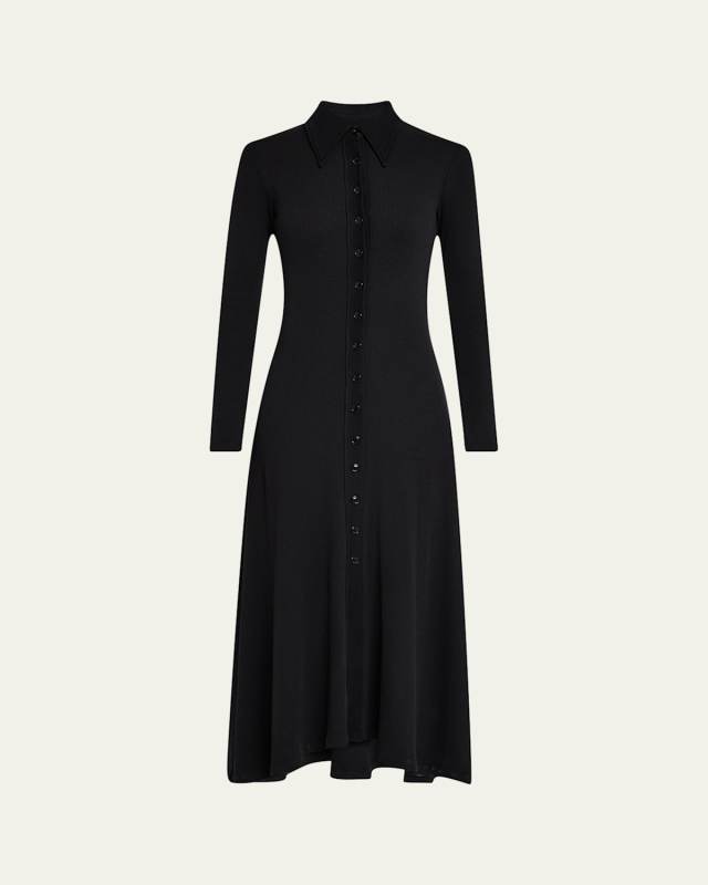 Gila Long-Sleeve Rib Polo Dress